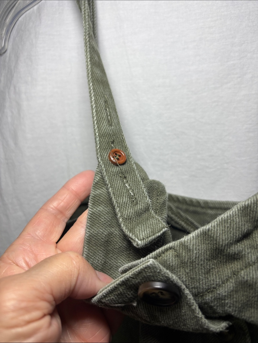 Wishlist Olive Green Button-Front Wide-Leg Jumpsuit - Picture 3 of 6